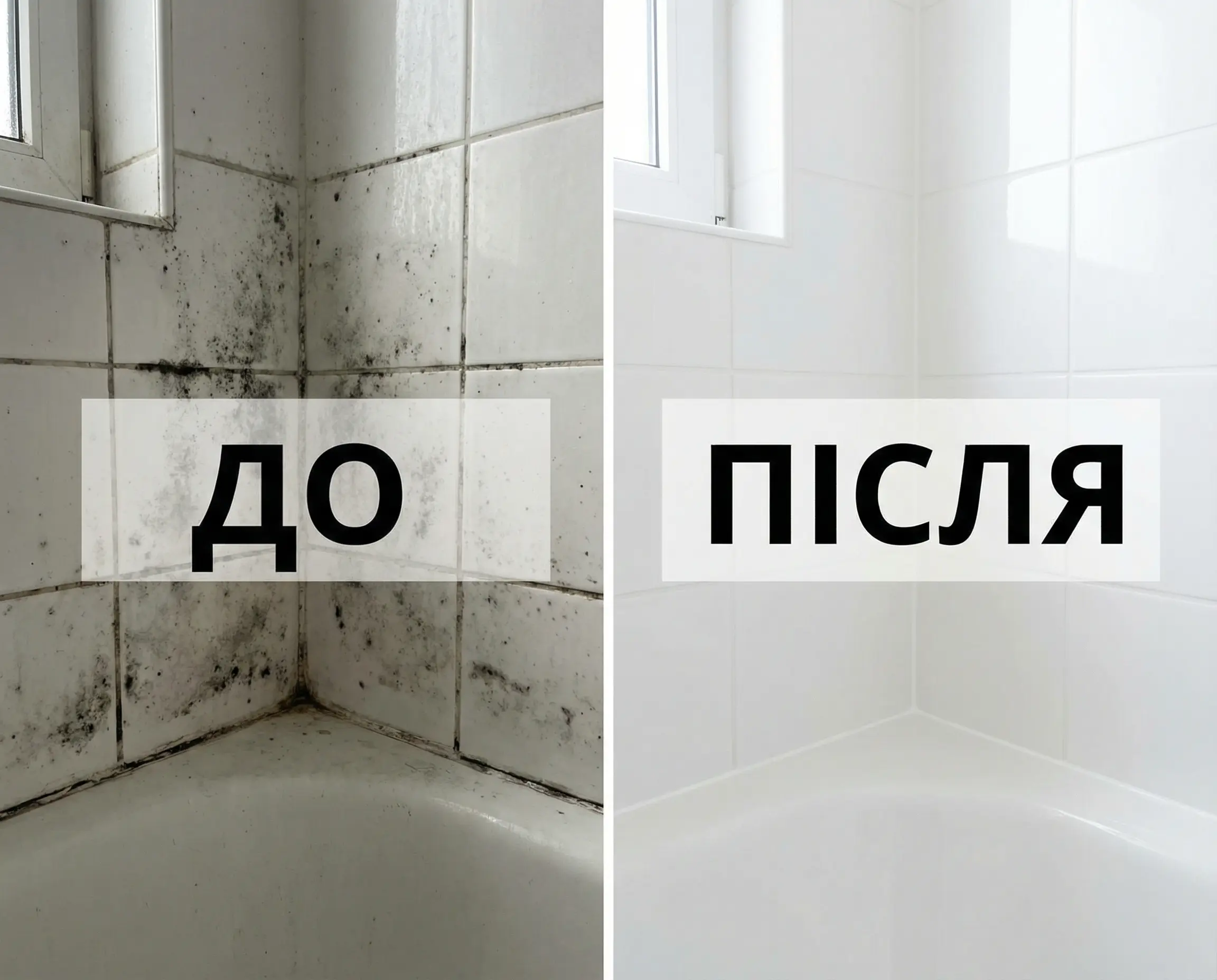 Результат до та після очищення від плесні